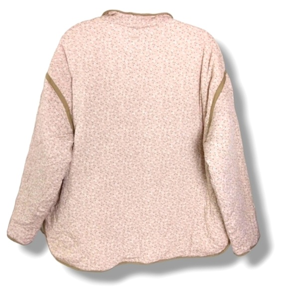 NEW BLANK NYC Reversible Quilted Puffy Cream/Pink Floral Print Button-up Jacket - Picture 11 of 13